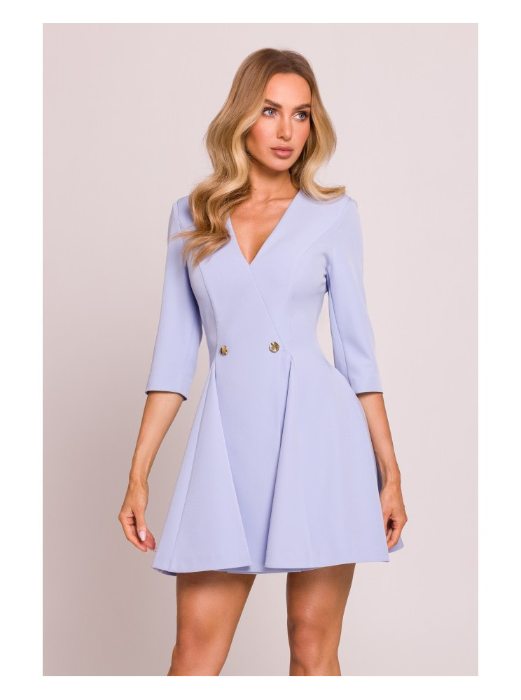 M848 Lengvo silueto mini suknelė - šviesiai mėlyna