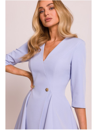 M848 Lengvo silueto mini suknelė - šviesiai mėlyna