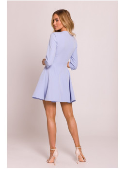 M848 Lengvo silueto mini suknelė - šviesiai mėlyna