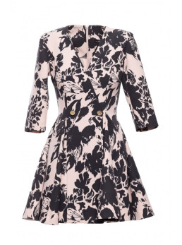 M849 Figūrą pabrėžianti mini suknelė su raštu - spalva