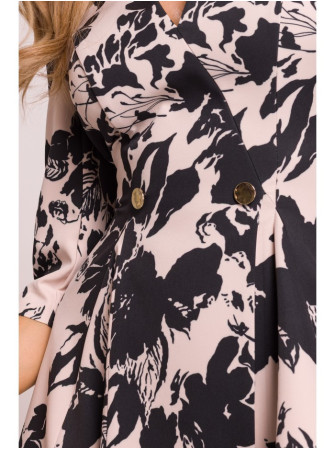 M849 Figūrą išryškinanti mini suknelė su raštu - spalva