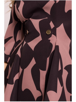 M849 Figūrą išryškinanti mini suknelė su raštu - spalva