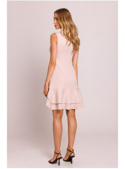 M850 Mini suknelė su raukiniais - light beige