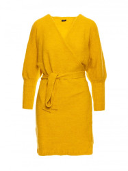 M631 Wrap sweater dress with a tie detail - honey