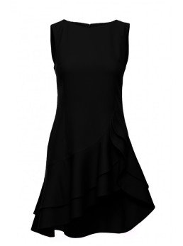 M850 Suknelė mini su raukiniais - juoda