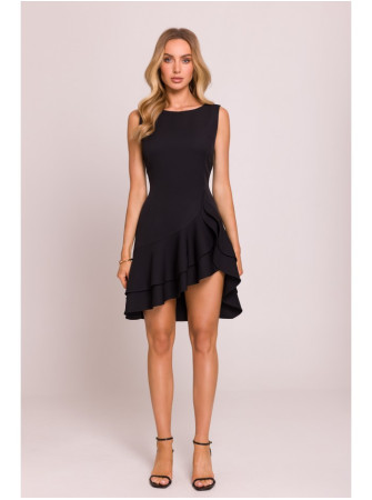 M850 Mini suknelė su raukiniais - juoda