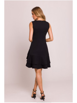 M850 Mini suknelė su raukiniais - juoda