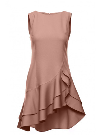 M850 Surišta mini suknelė su raukiniais - mocca