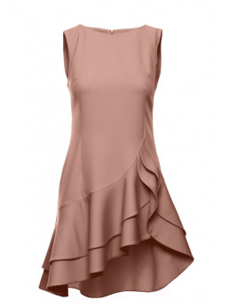 M850 Surišta mini suknelė su raukiniais - mocca