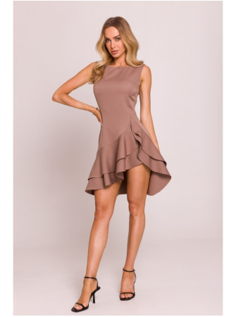 M850 Mini suknelė su raukiniais - mocca