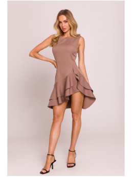 M850 Mini suknelė su raukiniais - mocca