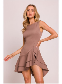 M850 Mini suknelė su raukiniais - mocca