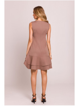 M850 Surišta mini suknelė su raukiniais - mocca
