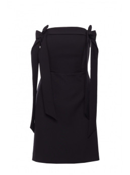 M851 Suknelė-bustiė su kaspinėliais - juoda