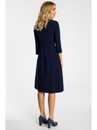 M335 Dress with box pleat in front - navy blue
