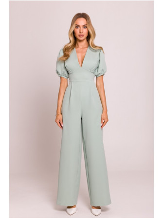 M852 Pūstomis rankovėmis kombinezonas - mėtinė