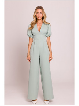 M852 Pūstų rankovių kombinezonas - mėtinė