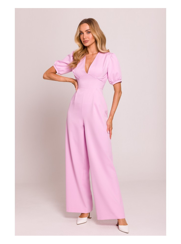 M852 Rožinis kombinezonas pūstomis rankovėmis - candy pink