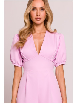 M852 Rožinis kombinezonas pūstomis rankovėmis - candy pink