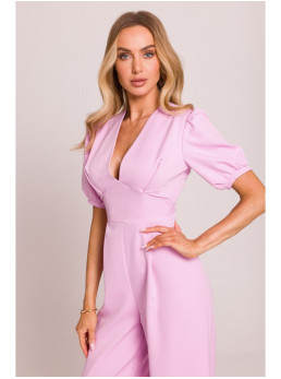 M852 Rožinis kombinezonas pūstomis rankovėmis - candy pink