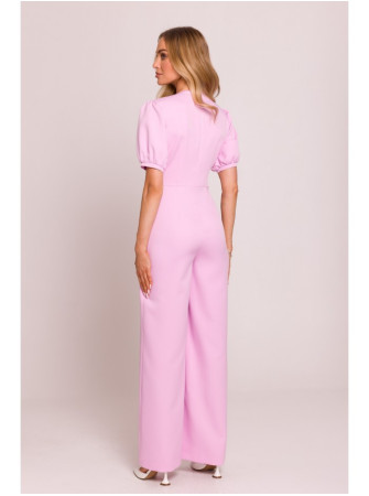 M852 Rožinis kombinezonas pūstomis rankovėmis - candy pink