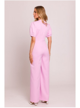 M852 Rožinis kombinezonas pūstomis rankovėmis - candy pink