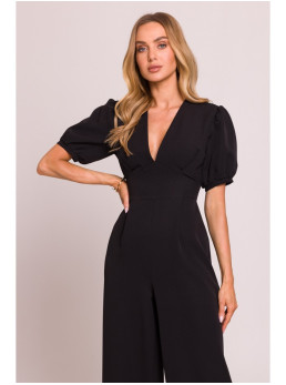 M852 Kombinezonas pūstomis rankovėmis - juoda