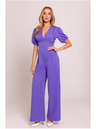 M852 Purpurinis kombinezonas pūstomis rankovėmis - light purple