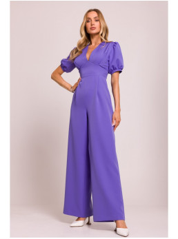 M852 Šviesiai violetinis kombinezonas pūstomis rankovėmis - light purple