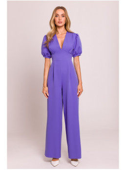 M852 Šviesiai violetinis kombinezonas pūstomis rankovėmis - light purple