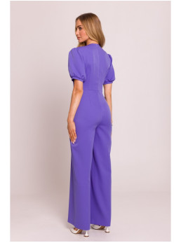 M852 Purpurinis kombinezonas pūstomis rankovėmis - light purple