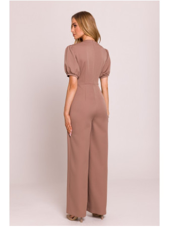 M852 Pūstų rankovių kombinezonas - mocca