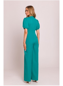 M852 Turkio spalvos kombinezonas pūstomis rankovėmis - turkio