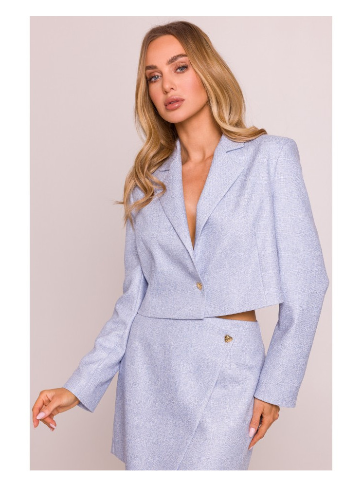 M853 Trumpintas švarkas - šviesiai mėlyna