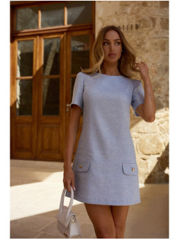 M855 A silueto mini suknelė - šviesiai mėlyna