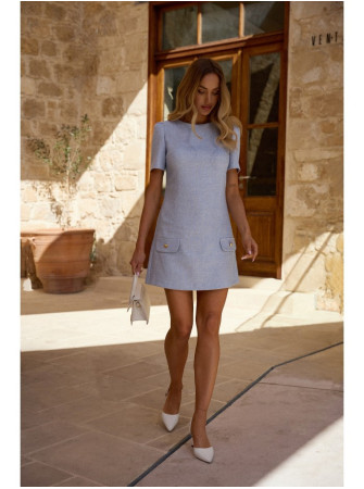 M855 A silueto mini suknelė - šviesiai mėlyna