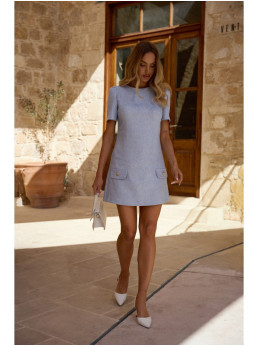 M855 A silueto mini suknelė - šviesiai mėlyna