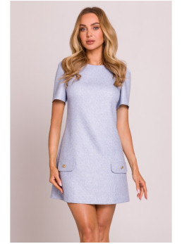 M855 A silueto mini suknelė - šviesiai mėlyna