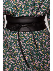 M636 Faux leather tie belt- black