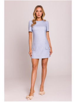 M855 A silueto mini suknelė - šviesiai mėlyna