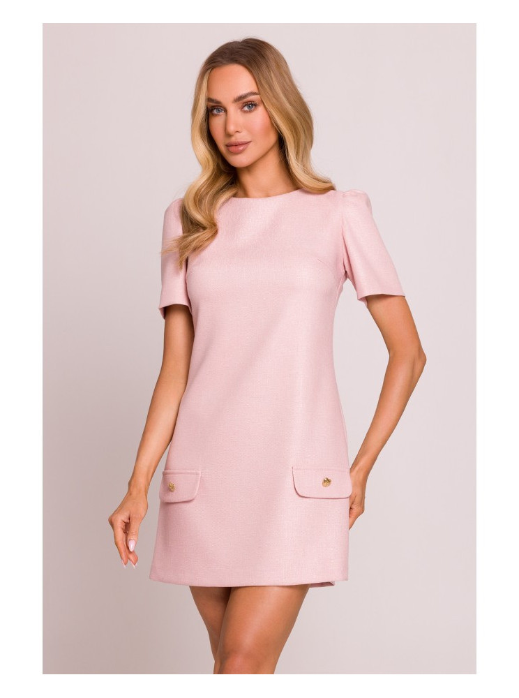 M855 A silueto mini suknelė - persikinė