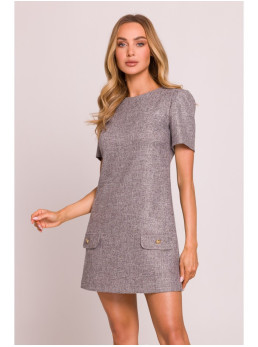 M855 A silueto mini suknelė - grafito