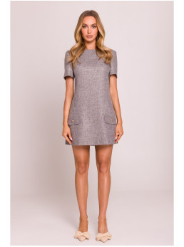 M855 A silueto mini suknelė - grafito