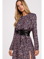 M636 Faux leather tie belt- black