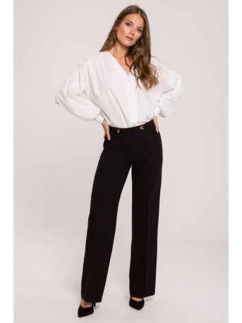 K114 Classic straight-leg trousers - black