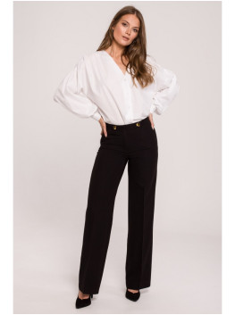 K114 Classic straight-leg trousers - black