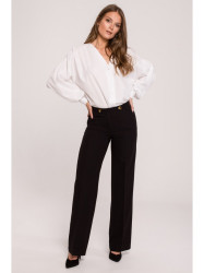 K114 Classic straight-leg trousers - black