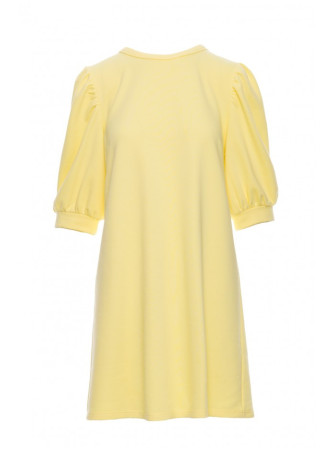 B291 A silueto suknelė pūstomis rankovėmis - lemon