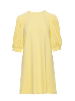 B291 A silueto suknelė pūstomis rankovėmis - lemon