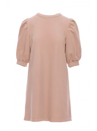 B291 A silueto suknelė pūstomis rankovėmis - mocca